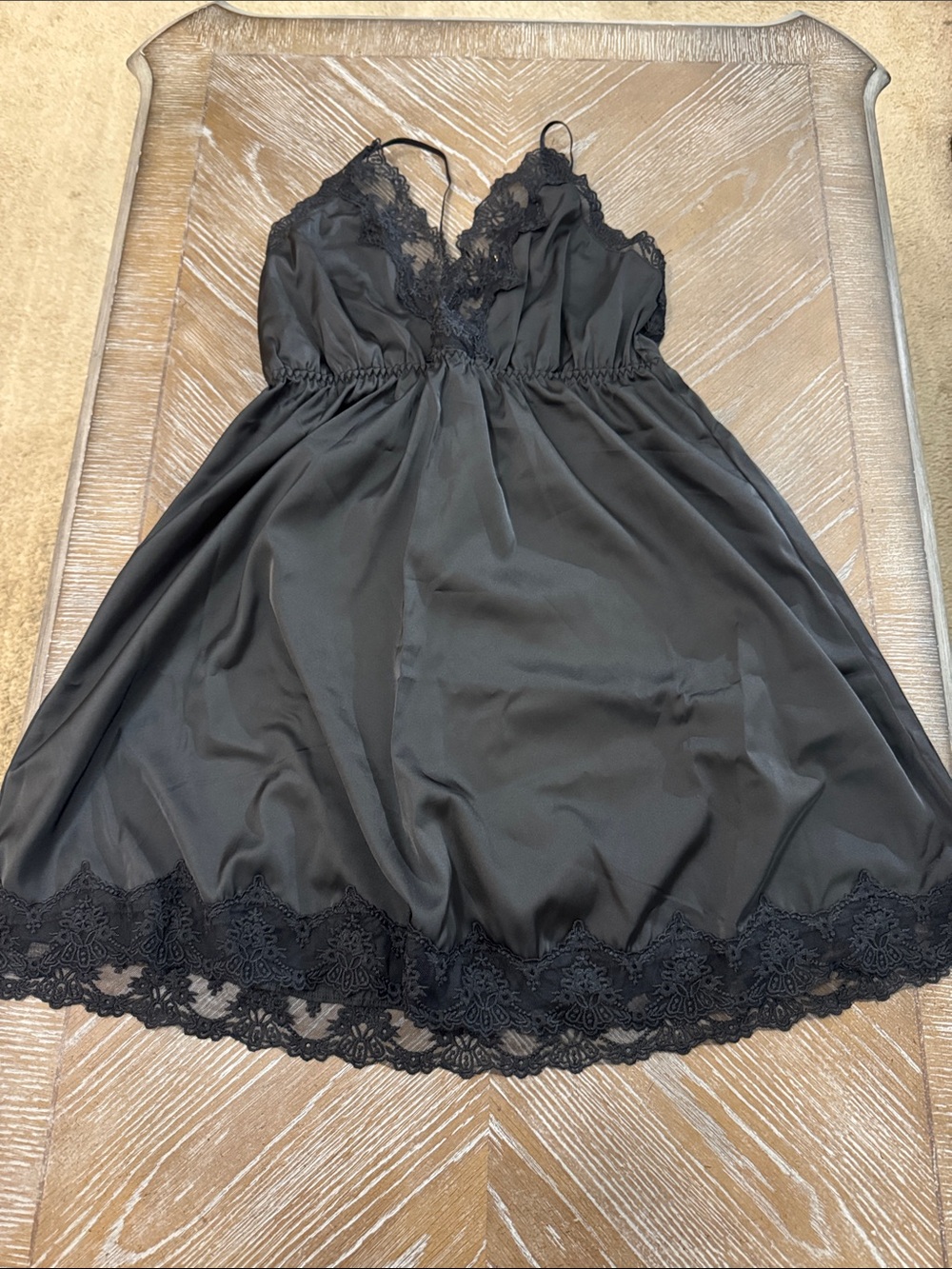 Black Lace-Trim Chemise Nightdress - Women Intimates & Sleepwear